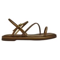 Sandália Feminina Rasteira Quiz com Strass Ajuste em Fivela