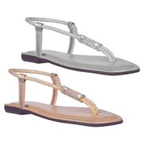 Sandalia Feminina Rasteira Rasteirinha confort com Brilho Glitter A7.18