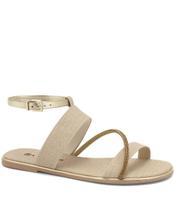 Sandália Feminina Rasteira Strass Ramarim Dourado-37113