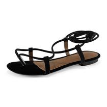 Sandália Feminina Rasteirinha Amarar Amarração Bico Redondo Moda Verão JCL STORE