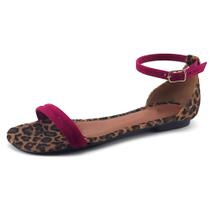 Sandália Feminina Rasteirinha Animal Print Moda Verão Bico Redondo Dia a Dia Casual JCL STORE