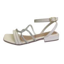 Sandália Feminina Rasteirinha Casual Elegante Brilho 2062-12