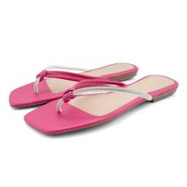 Sandália Feminina Rasteirinha de Dedo Chinelo Plano Salto Baixo