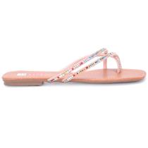 Sandália Feminina Rasteirinha Tipo Chinela Com Strass