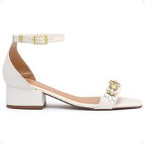 Sandália Feminina Saltinho 4 cm Detalhes em Flor Fivela Ajustável Tendência Moda Mulher Ref.301