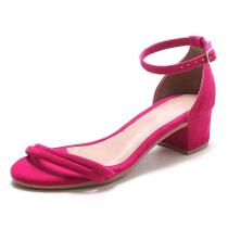 Sandália Feminina Salto 4,5cm Bloco Grosso Colors Moda Casual Atemporal JCL STORE