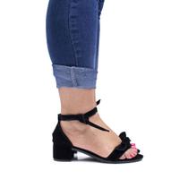 Sandália Feminina Salto 4,5cm Laço Bico Redondo Moda Casual JCL STORE