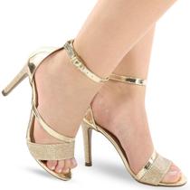 Sandália Feminina Salto Alto Fino Confortável Festa P123