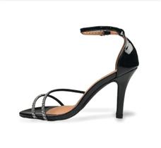 Sandália Feminina Salto Alto Fino Vizzano Brilho Strass Pedrinhas Conforto Sandália Feminina Salto Alto Fino Vizzano Brilho Strass Pedrinhas Conforto