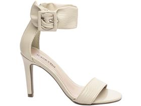 Sandália Feminina Salto Alto Off White Branco Torricella