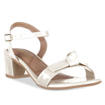 Sandália Feminina Salto Baixo Bloco Grosso Casual Confortável Moda Fivela Laço No