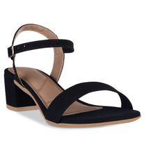 Sandalia Feminina Salto Baixo Bloco Grosso Casual Confortavel Moda Tiras Nobuck Sandalia Feminina Salto Baixo Bloco Grosso Casual Confortavel Moda Tiras Nobuck