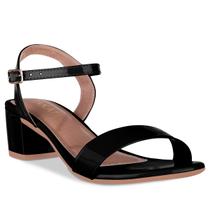 Sandalia Feminina Salto Baixo Bloco Grosso Casual Confortavel Moda Tiras Verniz Sandalia Feminina Salto Baixo Bloco Grosso Casual Confortavel Moda Tiras Verniz