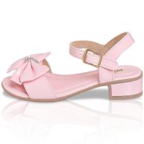 Sandália Feminina Salto Baixo Confortável Infanto Juvenil e Adulta Laço Strass