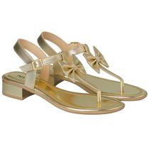 Sandalia Feminina Salto Baixo Elegante Confortável Laço Delicado