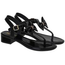 Sandalia Feminina Salto Baixo Elegante Confortável Laço Delicado