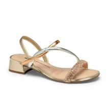 Sandália Feminina Salto Baixo Grosso Dakota Sandália Dourada Sandália Feminina Salto Baixo Grosso Dakota Sandália Dourada