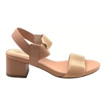 Sandalia Feminina Salto Baixo Grosso Modare Tira Elastica Camel 7187.100