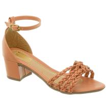 Sandalia Feminina Salto Baixo Grosso Saltinho Social Festa Confortável Via Angel 3303