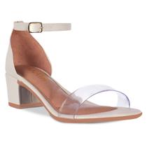 Sandalia Feminina Salto Baixo Grosso Vinil A327
