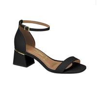 Sandália Feminina Salto Baixo Grosso Vizzano Ajustável Leve Calcanhar Fechado