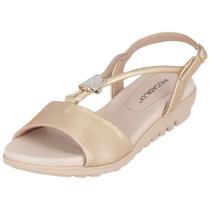 Sandalia Feminina Salto Baixo Metalizada Piccadilly