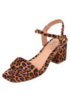 Sandalia Feminina Salto Bloco Bico Quadrado Onça Sandalia Feminina Salto Bloco Bico Quadrado Onça