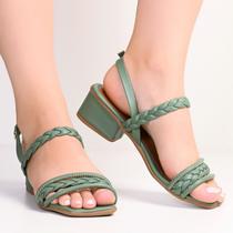 Sandália Feminina Salto Bloco Com Trazeirinha Elegante Casual Tamanco 1064 Sandália Feminina Salto Bloco Com Trazeirinha Elegante Casual Tamanco 1064