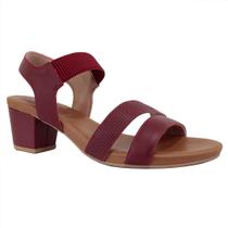 Sandália Feminina Salto Bloco Couro Legítimo Usaflex Y8209 Sandália Feminina Salto Bloco Couro Legítimo Usaflex Y8209