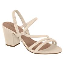 Sandália Feminina Salto Bloco Creme Beira Rio 8280.686 Sandália Feminina Salto Bloco Creme Beira Rio 8280.686