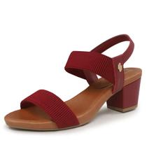 Sandália Feminina Salto Bloco Elástico Conforto Usaflex