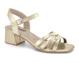 Sandalia Feminina Salto Bloco Leve Tiras Trançadas Comfortflex 23-67402