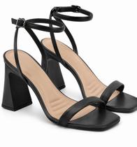 Sandália Feminina Salto Bloco Médio Confortável Bico Quadrado Festa Casual casamento Sandália Feminina Salto Bloco Médio Confortável Bico Quadrado Festa Casual casamento