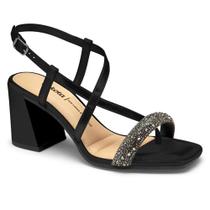 Sandália Feminina Salto Bloco Pewter Preto Dakota Y7642-0002