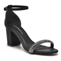 Sandália Feminina Salto Bloco Preto Via Marte 115-024-01