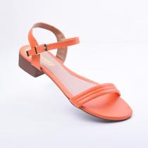 Sandália Feminina Salto Bloco Saltinho de 3cm de Altura Antiderrapante Cor Laranja Sandália Feminina Salto Bloco Saltinho de 3cm de Altura Antiderrapante Cor Laranja