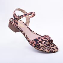Sandália Feminina Salto Bloco Saltinho de 3cm de Altura Antiderrapante Cor Onça Sandália Feminina Salto Bloco Saltinho de 3cm de Altura Antiderrapante Cor Onça