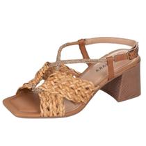 Sandália Feminina Salto Bloco Tira Tramada Elegante Tanara Sandália Feminina Salto Bloco Tira Tramada Elegante Tanara