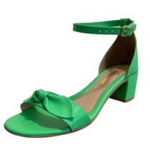 Sandália feminina Salto Bloco traseiro fechado laço 064-06 Sandália feminina Salto Bloco traseiro fechado laço 064-06