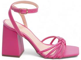 Sandália Feminina Salto Cor Pink Fivela com Ajuste Sandália Feminina Salto Cor Pink Fivela com Ajuste