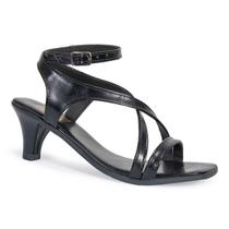 Sandália Feminina Salto Fino Baixo Social Festa Moderna Confortável Via Angel 10101