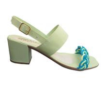 Sandália Feminina Salto Grosso 5 cm Moda Pé 007 Trança