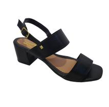 Sandália Feminina Salto Grosso 5 cm Moda Pé 01 Marfim