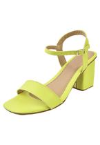 Sandalia Feminina Salto grosso Bico Quadrado Lemon Casual