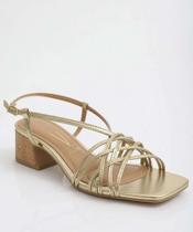 Sandália Feminina Salto Grosso Metalizado Vizzano-11198