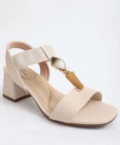 Sandália Feminina Salto Grosso Modare Bege-76148 Sandália Feminina Salto Grosso Modare Bege-76148