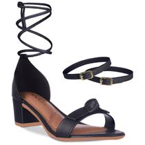 Sandalia Feminina Salto Grosso Napa A337