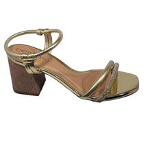 Sandália Feminina Salto Grosso Strass Beira Rio 8436.213.272 Sandália Feminina Salto Grosso Strass Beira Rio 8436.213.272