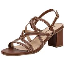 Sandália feminina salto grosso via scarpa 176519145