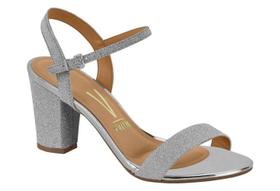 Sandália Feminina Salto Médio Alto Vizzano Brilho 626247